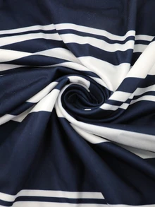 IslaSuriya 女款戶外休閒海岸風保守運動 Polo 衫，夏季海軍藍與白色條紋印花、花卉印花，適合辦公室、度假、海灘 - 彩色 - 查看 7