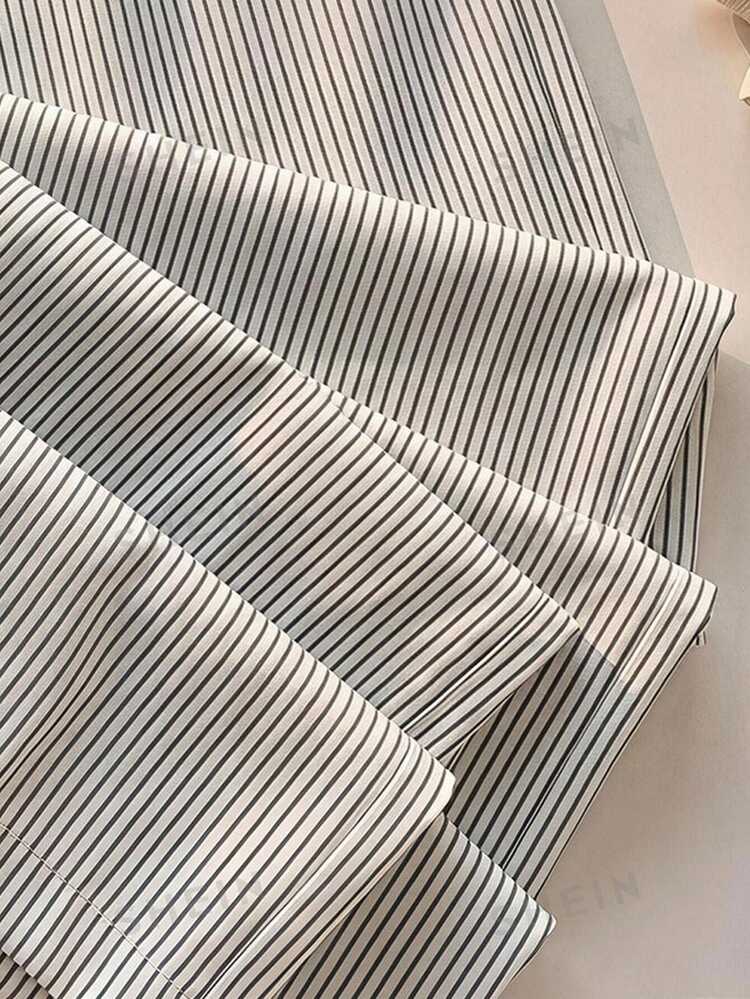 Tseoso Striped Print Drawstring Waist Pants Modern Urban Fashion Business Casual Office Wear, Low-Key Old Money Style Elegant Cute Partern - Multicolor - View 6