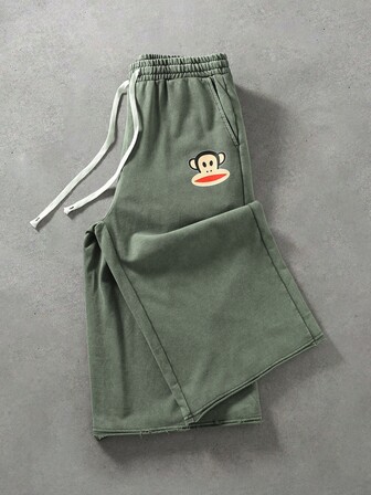 Paul Frank X ROMWE Men's Graphic Print Streetwear Short Sweatpants