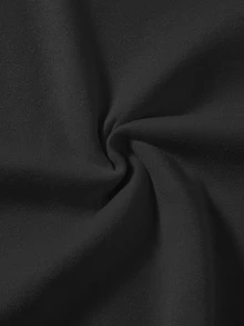 Attitoon 黑色休閒極簡印花圖案連帽長袖寬鬆女款加厚衛衣 Y2K 星星圖案萬聖節穿搭百搭女款 - 黑色 - 查看 4