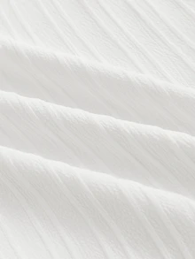 SIGLOCORE 男士夏季立領短袖襯衫 休閒純白色寬鬆版型紋理鈕扣開襟上衣 - 彩色 - 查看 8