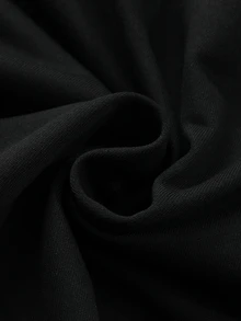 ROMWE MEN Paul Frank X ROMWE Hoodie Lengan Panjang Pria dengan Hiasan Huruf Rhinestone dan Resleting - Hitam - View 4