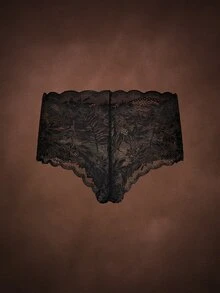 Bella Beso 3 件大码女式内裤，舒适透气性感纯色蕾丝边高弹性 - 彩色 - 查看 13