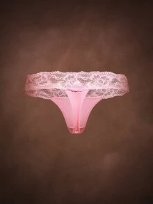 Bella Beso 4pcs Lace Patchwork Women's Cotton Low-Rise Thong Panties - Multicolor - View 8
