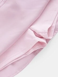 SHEIN فستان وردي طويل الأكمام للبنات المراهقات مع شورت مدمج وجيوب، تنورة مكشكشة، ظهر مفتوح، رياضة اليوغا، ملابس الخريف، كاجوال، لطيف، يومي - وردي - مشاهدة 7