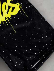 IslaSuriya Men's Fashionable Printed Elastic Waist Drawstring Casual Streetwear Baggy Versatile Summer Shorts Gym Black - Multicolor - View 4