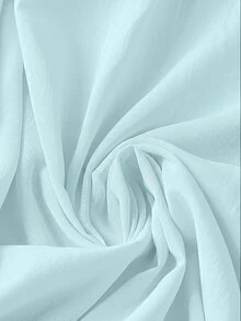Linhara Plus Size Heavy Embroidery Comfortable Mid-Length Sleeve Shirt - Baby Blue - View 3