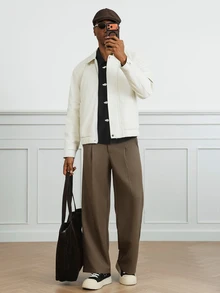 HUEFORM Men 1pc Solid Straight Leg Pants - Grey - View 6