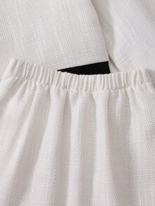 Baby Girls' New Fashionable Round-Neck Long-Sleeve Jacket With 3D Floral Design And Pearl Buttons, Paired With A White Pleated Skirt - Black and White - View 8