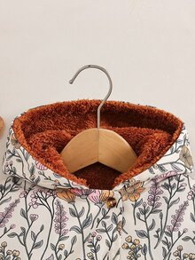 SHEIN 女童秋季外套，休閒日常穿著 - 卡其色 - 查看 4