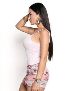 Dania Mndz Shop 女士新款性感蕾丝亮片拼接吊带背心，时尚街头风 - 粉色 - 查看 6