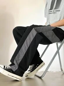 Gym Rark Men's Colorblock Patchwork Sports Long Pants, Gym - Black - View 6