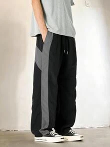 Gym Rark Men's Colorblock Patchwork Sports Long Pants, Gym - Black - View 4