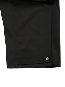 SUMWON Wide Leg Balloon Pants With Curved Seam Detail Large Pleated Pockets Metal Rivets And Snap Button Waist Closure Fall Winter - Black - View 7