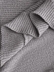 Rustia Cardigan Lengan Panjang Longgar Serbaguna untuk Wanita Ukuran Plus Musim Dingin - Light Grey - View 4