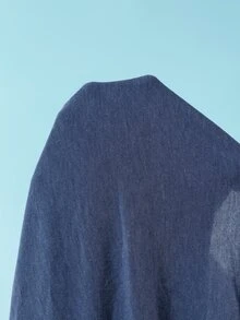 Exploreva Navy Blue Long Sleeve Cropped T-Shirt For Outdoor Sports - Navy Blue - View 9