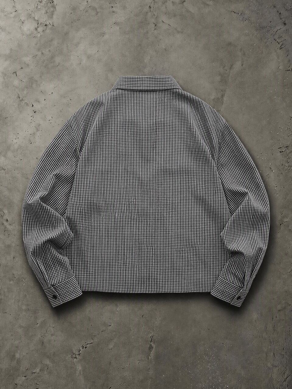 Oversized Marineblau kariertes Hemd mit Brusttasche und besticktem Logo-Detail, Langarm Knopfleiste Overshirt