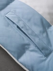 PAVTROS Men Winter Coat, Puffer - Blue and White - View 6