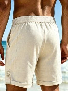 TONEVAULT Men's Casual Versatile Pocket Shorts For Vacation And Daily Wear - Khaki - View 2