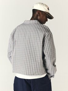SUMWON Men's Cropped Plaid Shirt Boxy Fit Long Sleeve Button-Down Spread Collar Oversized Check Woven Top Spring Summer Casual - Multicolor - View 5