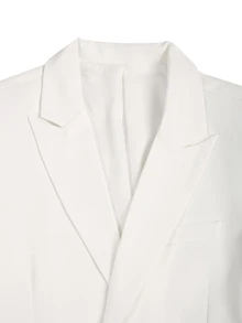 Manfinity Mode Men's Vintage White Fashion Commuter Loose Fit Blazer & Flare Pants Set, Suitable For Old Money Style, Formal - White - View 3