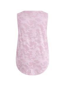 SHEIN Cheerettes Women's Plus Size Round Neck Casual Versatile Daily Wear Sports T-Shirt Pink Mesh Tank Jacquard Knit Breathable Moisture Wicking Shoulder Cutout - Pink - View 7