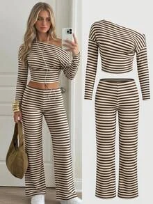 SHEIN طقم سويت شيرت للبنات المراهقات، كاجوال خريفي بطبعة Love Island، للعودة إلى المدرسة/الخريف - متعدد الألوان - مشاهدة 4