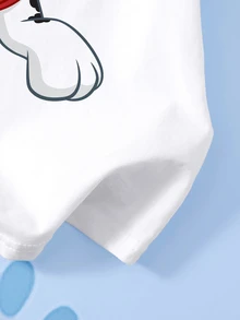 SHEIN | PAW Patrol 小男孩字母卡通印花休閒日常短袖T恤 - 白色 - 查看 5