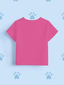 SHEIN | PAW Patrol Young Girl Cartoon Print Round Neck Short Sleeve T-Shirt For Daily Wear - White - View 8