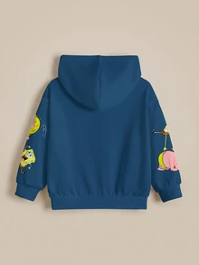SpongeBob SquarePants | SHEIN Young Boy Letter Cartoon Graphic Casual Everyday Sweatshirt - White - View 7