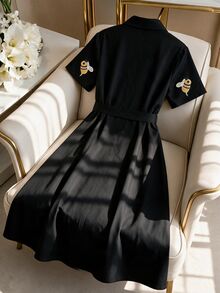 GlowEve CURVE Plus Size Women's Bestselling Elegant Fun Floral Print Straight Dress, Simple Elegant Style, Waist Tie, Suitable For Outings And Daily Commute - Multicolor - View 2
