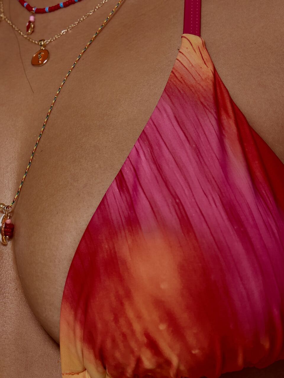 Curve Ombre Print Triangle Bikini Top Only Spring Summer Cute Vacation Holiday Festival Ibiza Sexy