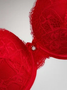 Silforma 3pcs Set Lace Lift Romantic Minimalist Underwire Adjustable Bras For Women - Multicolor - View 7