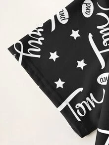 TOM & JERRY X SHEIN Men's Letter & Cartoon Print Crew Neck Short Sleeve Casual T-Shirt - White - View 6
