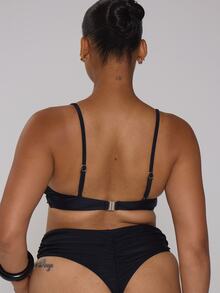MUSERA Curve Black Ruched Side Detail Bikini Bottoms - Black - View 4