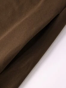 Linhara CURVE Women's Plus Size Casual Front Button Stand Collar Dress Fall - Brown - View 6