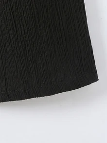 Sparklyn Tween Girls High Waist Casual Boho Streetwear Vacation Beach Travel Daily Drawstring Ruffle Hem Loose Wide Leg Long Pants Black Winter - Black - View 7
