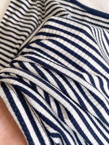SHEIN Sparklyn 青少年女孩休閒百搭條紋圓領長袖T恤，秋冬季 - 彩色 - 查看 6