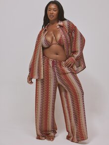 MUSERA Plus Size Cover Ups - Burgundy - View 3