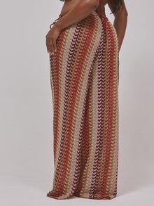 MUSERA Plus Size Cover Ups - Burgundy - View 2