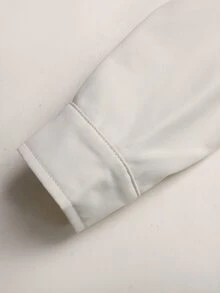 SHEIN 青少年女孩拉鍊式PU皮革夾克 - 白色 - 查看 7