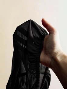 SHEIN ICON 女士棕色露肩长袖西式拼接腰部上衣，秋冬季 - 黑色 - 查看 10