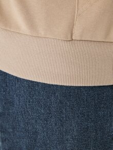 YARNWELL Sweatshirt Polos Serbaguna Ukuran Besar untuk Musim Gugur - Aprikot - View 8