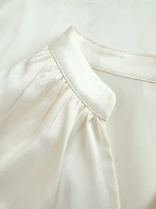 SHEIN Blus Lengan Panjang Putih Elegan untuk Wanita - Aprikot - View 8