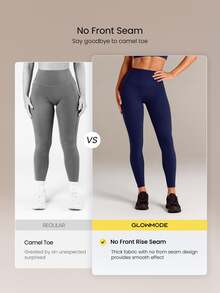 GLOWMODE 24" Peakbum-Lift FeatherFit™-Sculpt Butt-Lifting Tummy Control Side Pockets Leggings Medium Impact Training Running Workout Gym Fitness Wear - Dark Blue - View 6