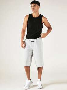 SUMWON Ribbed Sleeveless Tank Top With Crew Neck And Small Logo Detail For Everyday Casual Summer Wear - Black - View 2