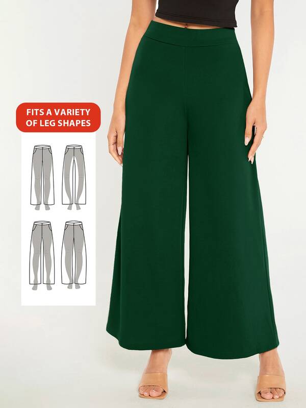 SHEIN BASICS Solid Wide Leg Pants/Summer/ Casual Pants For Women Summer For Women