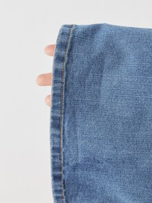 YARNWELL Women's Flare Leg Stretchy Jeans – Retro Comfort Denim Pants, Everyday Essential For Daily, Work & Fall Travel - Medium Wash - View 10
