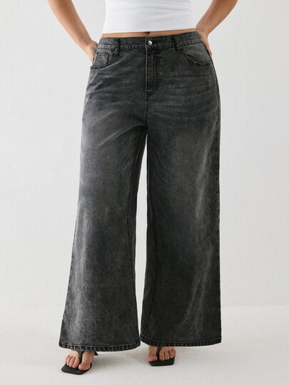 YARNWELL Plus Size Women's Casual Daily Travel Pants With Pockets And Buttons