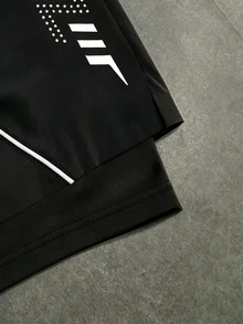 Gym Rark Men's Drawstring Waist Casual Versatile Daily Travel Sports Shorts, Gym - Black - View 3